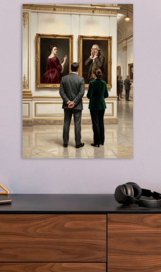 Art Gallery Scene — metal poster wall art by Lineer