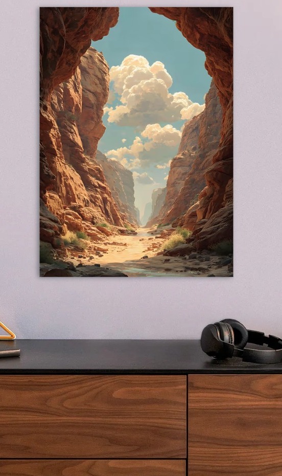 Grand Canyon Landscape with Clouds — metal poster wall art by Lineer