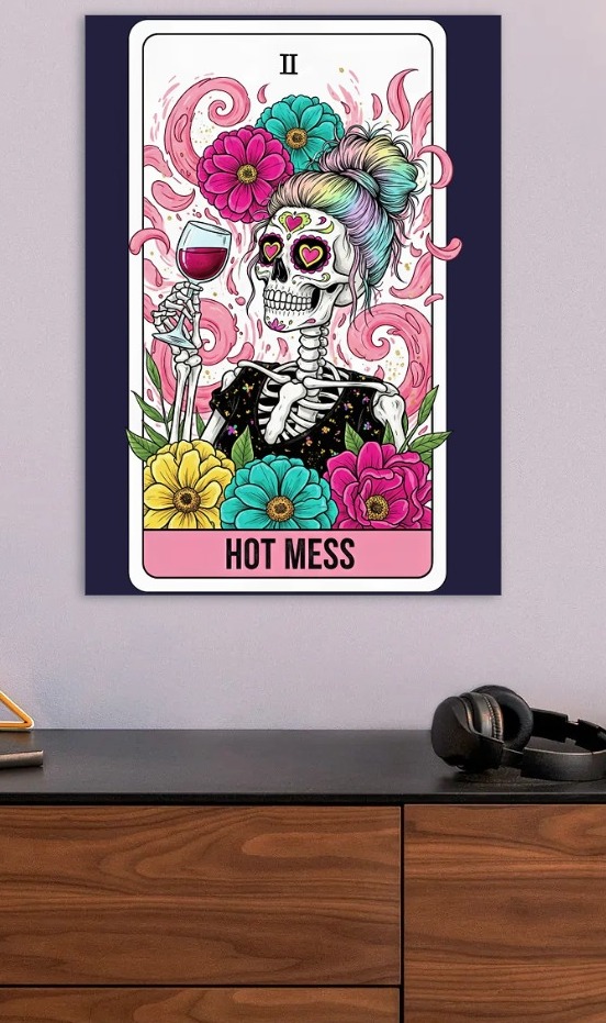 Hot Mess Tarot Card Illustration — metal poster wall art by Lineer