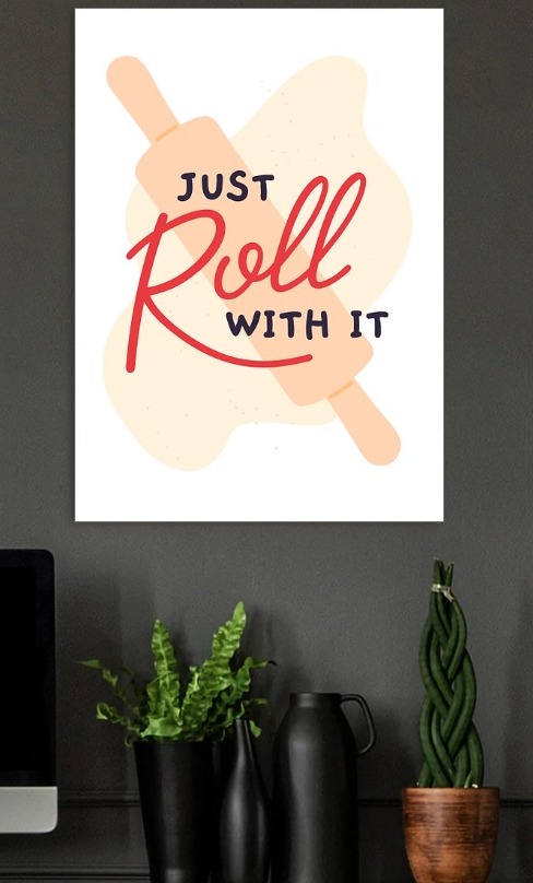 Just Roll With It Illustration — metal poster wall art by Lineer
