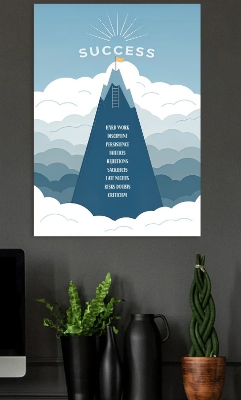 Road to Success Mountain Illustration