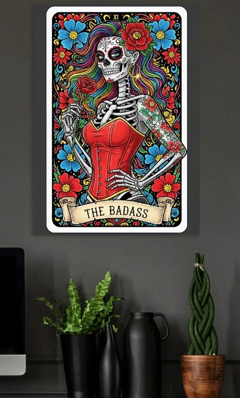 The Badass Day of the Dead — metal poster wall art by Lineer