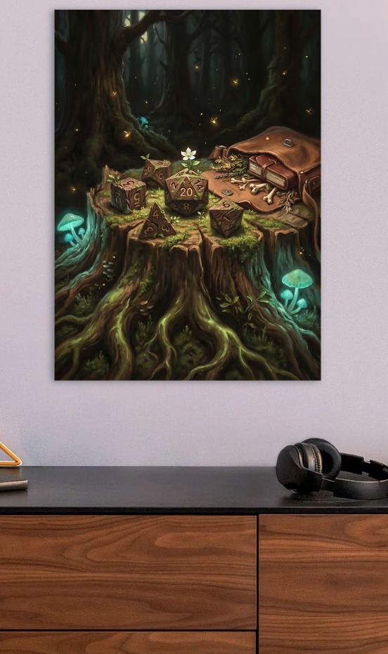 Enchanted Forest Dice Set — metal poster wall art by Lineer