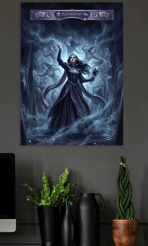 Illusionist with Mirrors — metal poster wall art by Lineer