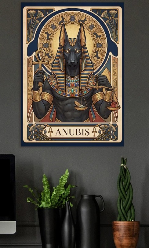 Anubis Weighing the Heart — metal poster wall art by Lineer