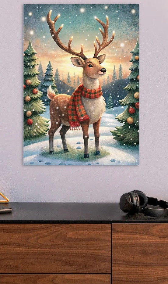 Christmas Deer in Winter Wonderland